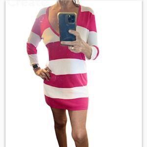 Tommy Bahama U Neck Stripes Cover Up Beach Sweater.Size S